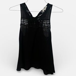Monteau Black Sheer Tank Top